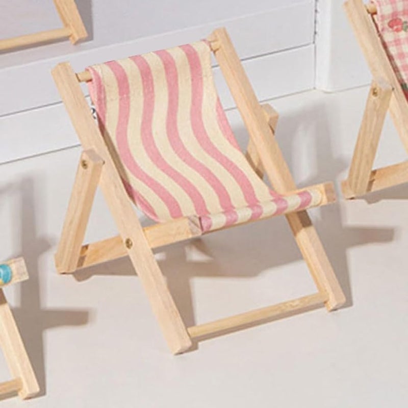 Wooden Phone Stand Desktop Bracket 2pcs Beach Chair Home Decor for Office Bedroom - Image 3